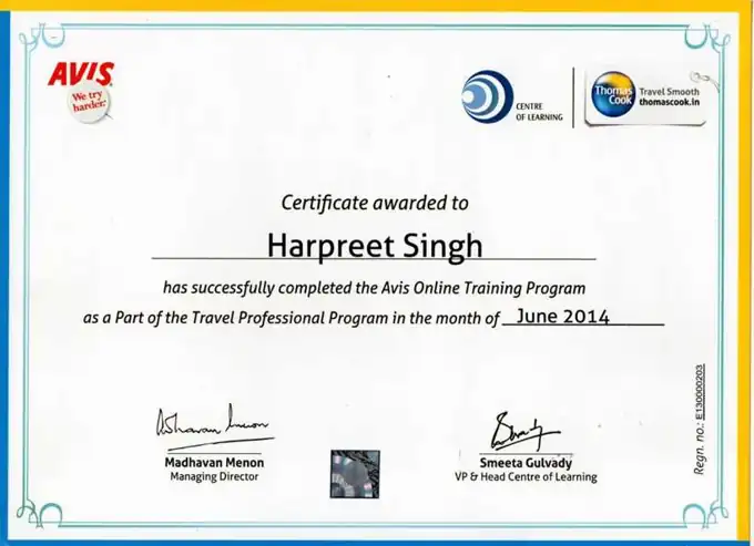 Avis Online Training Programme – Avis & Thomas Cook Centre of Learning