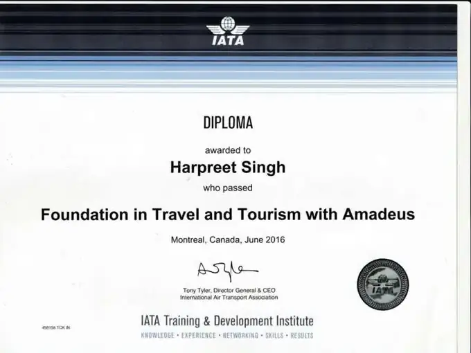 IATA Diploma – Foundation in Travel & Tourism – IATA Training & Development Institute, Montreal