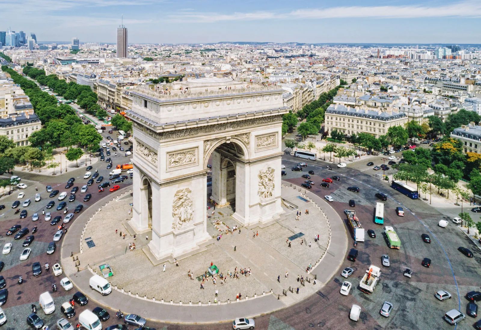 Champs-Élysées and Arc de Triomphe